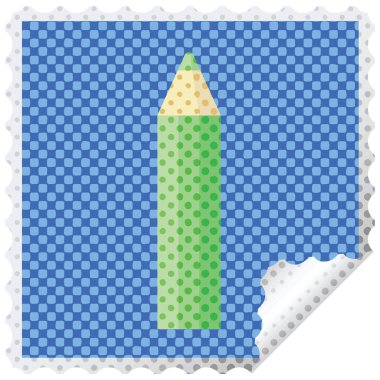 yeşil kalem grafik kare etiket damga boyama