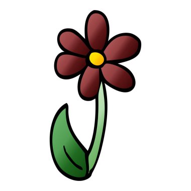 çizgi film doodle tek çiçek