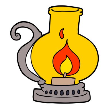 çizgi film doodle fener, vektör çizim