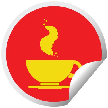 kahve dairesel peeling etiket fincan sıcak