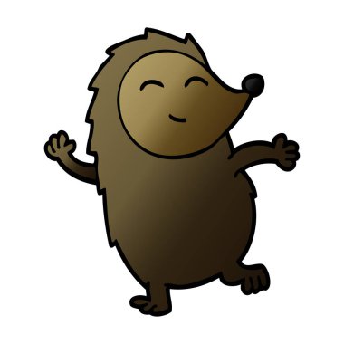 çizgi film doodle dans eden kirpi