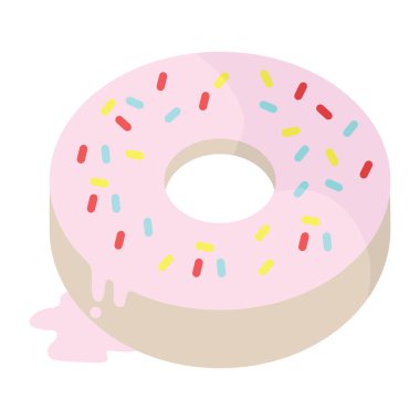 Lezzetli buzlu çörek düz renkli çizimi