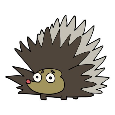 çizgi film doodle dikenli kirpi