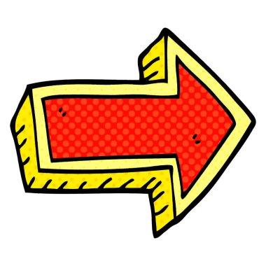 karikatür oku, vektör çizim doodle