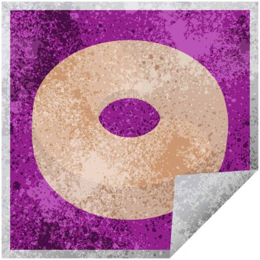 Donut grafik vektör çizim kare etiketi