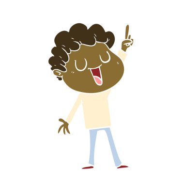 düz renk tarzı çizgi film adam harika fikir