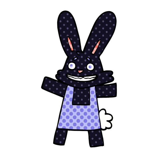 Gribouille Dessin Animé Lapin Souriant — Image vectorielle