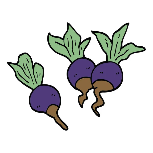 Kreslený Doodle Řepa Rostliny — Stockový vektor