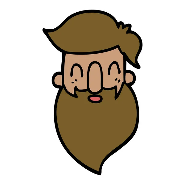 Cartoon Doodle Man Met Baard — Stockvector