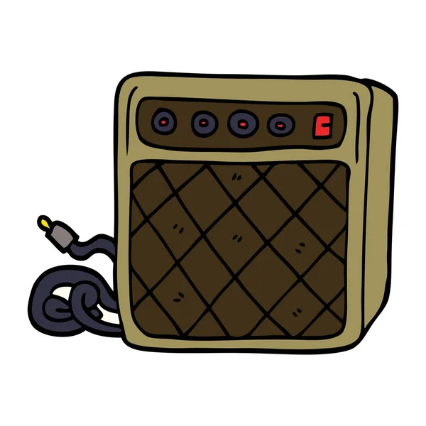 Cartoon Doodle Retro Speaker System — Stock Vector