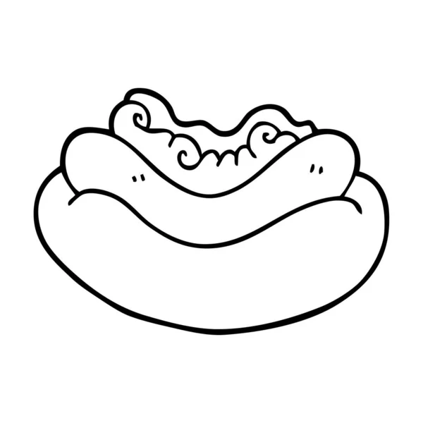 Kreslení Čar Kreslených Hotdog Housce — Stockový vektor