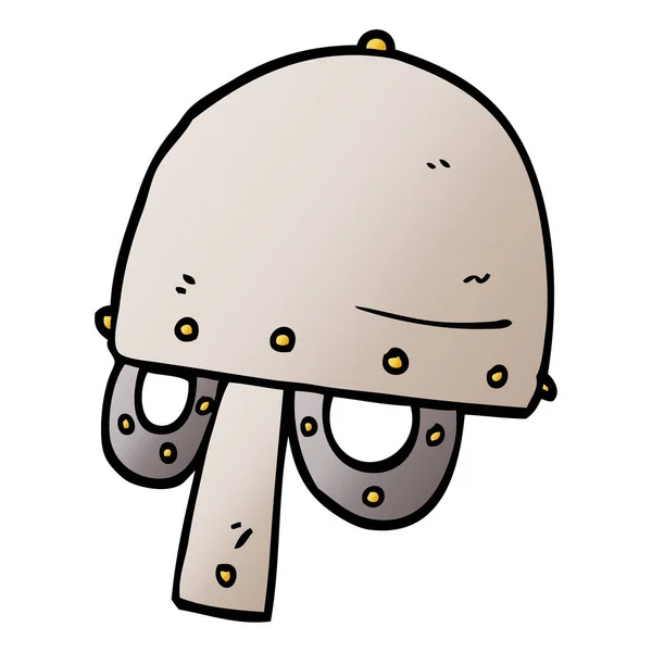 Çizgi Film Doodle Viking Kask — Stok Vektör