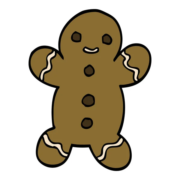 Cartoon Doodle Gingerbread Man — Stock Vector