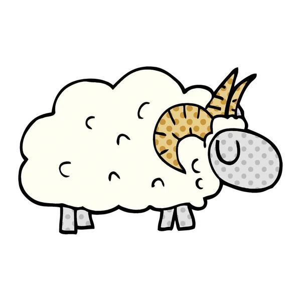 Cartoon Doodle Sheep Horns — Stock Vector
