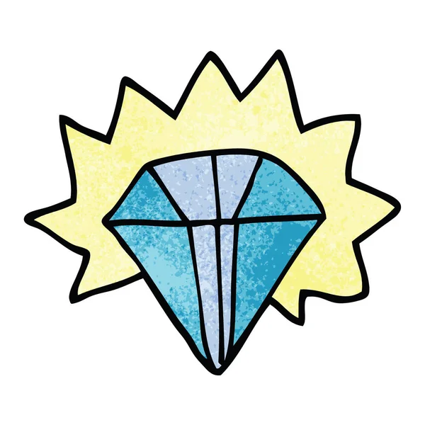 Cartoon Doodle Shining Diamond — Stockvector