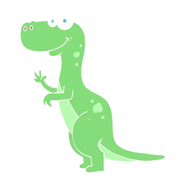 Dinozor Düz Renkli Çizimi — Stok Vektör