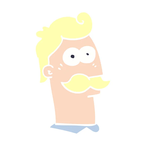 Dessin Animé Doodle Homme Avec Moustache — Image vectorielle