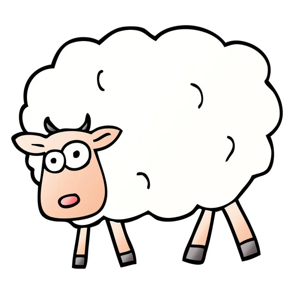 グラデーション図漫画羊をベクトルします — ストックベクタ