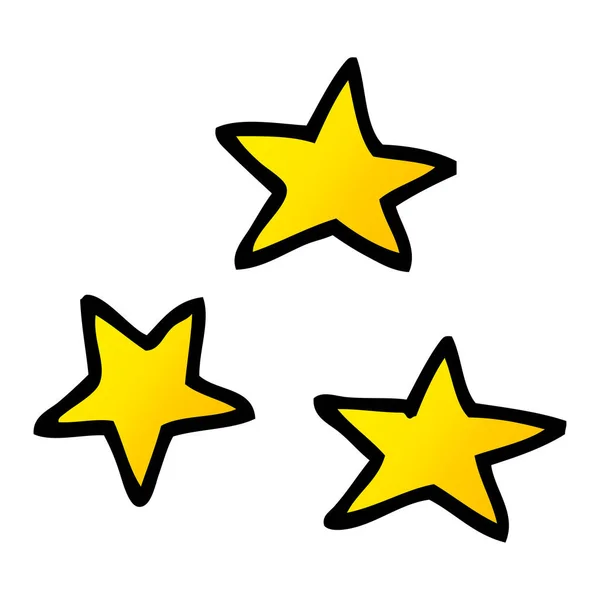 Vektor Přechodu Ilustrace Kreslené Tří Hvězd — Stockový vektor