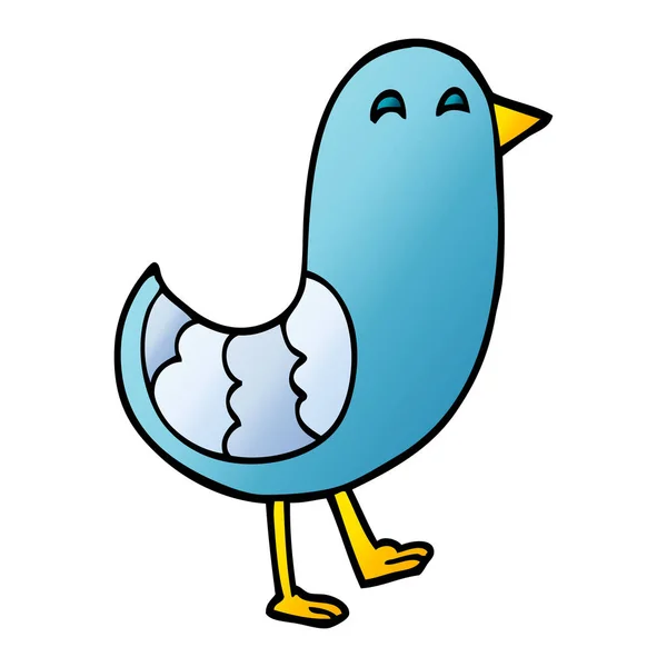 Cartoon Doodle Bluebird Witte Achtergrond — Stockvector