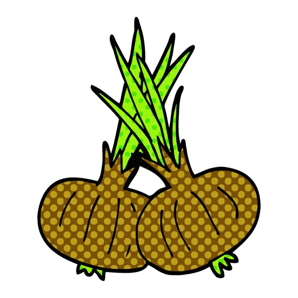 Desenho Animado Doodle Cebolas Marrons —  Vetores de Stock