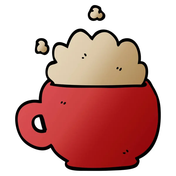 Desenho Animado Doodle Espuma Latte — Vetor de Stock