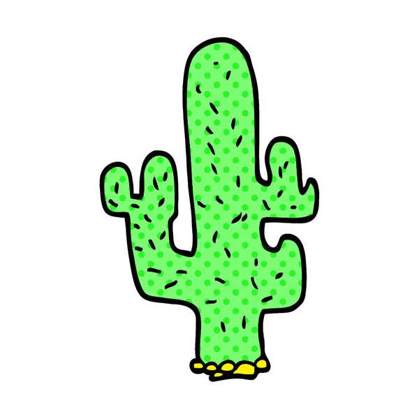 Dessin Animé Doodle Cactus Icône Plate Isolé Sur Fond Blanc — Image vectorielle