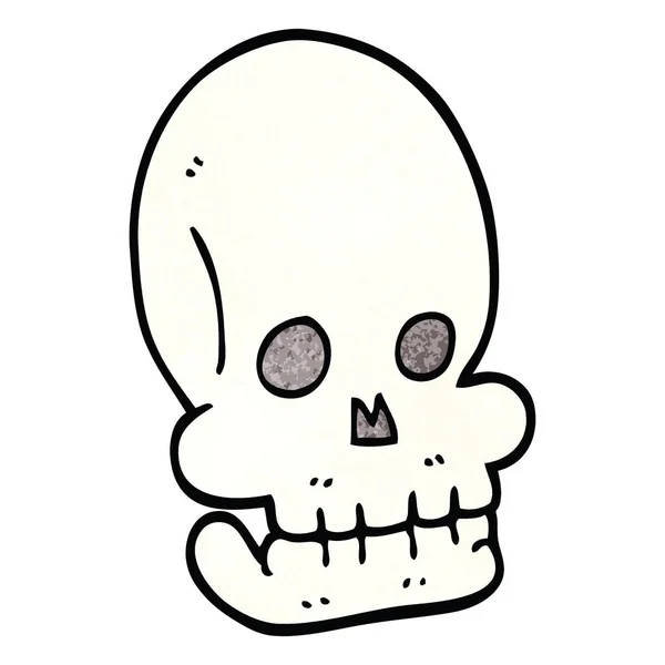 Dibujos Animados Garabato Divertido Cráneo — Vector de stock
