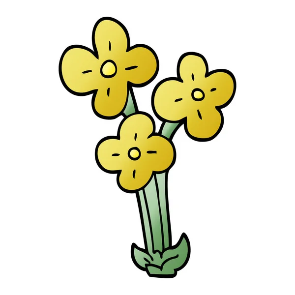 Γελοιογραφία Doodle Μπουκέτο Λουλούδια — Διανυσματικό Αρχείο