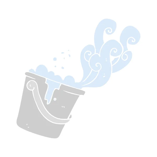 清洁桶的平面颜色插图 — 图库矢量图片