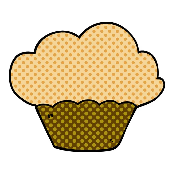Cartoon Doodle Muffin Bílém — Stockový vektor