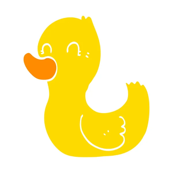 Flat Color Style Cartoon Duck — Stock Vector