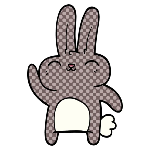 Dessin Animé Gribouille Lapin Heureux — Image vectorielle