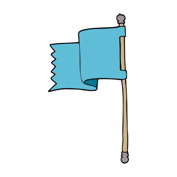 Cartoon Doodle Blå Flagga Vektorillustration — Stock vektor