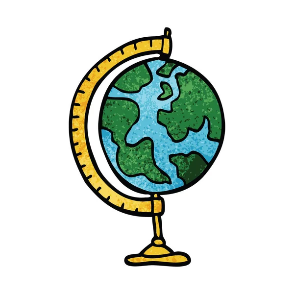 Cartoon Doodle Globe Vektorillustration — Stock vektor