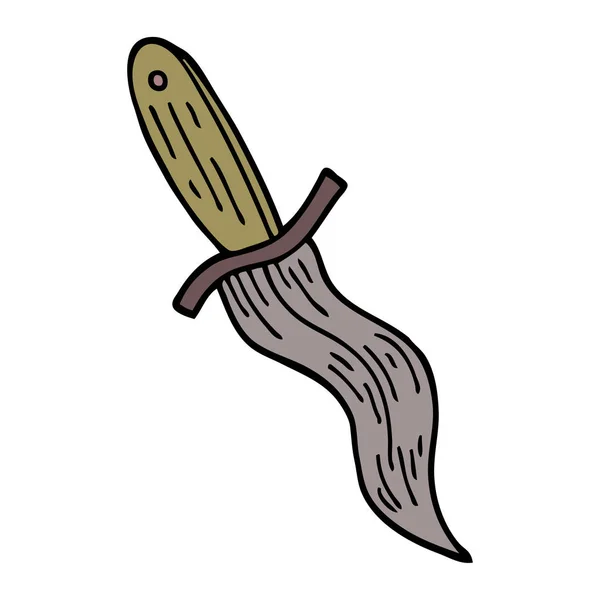 Cartoon Doodle Tattoo Dagger Symbol — Stock Vector