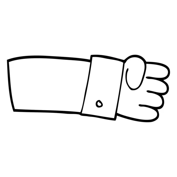 Negro Blanco Dibujos Animados Judo Chop Camisa Brazo — Vector de stock