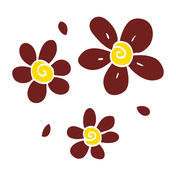 Dibujos Animados Garabatos Flores Diseño Vectores — Vector de stock