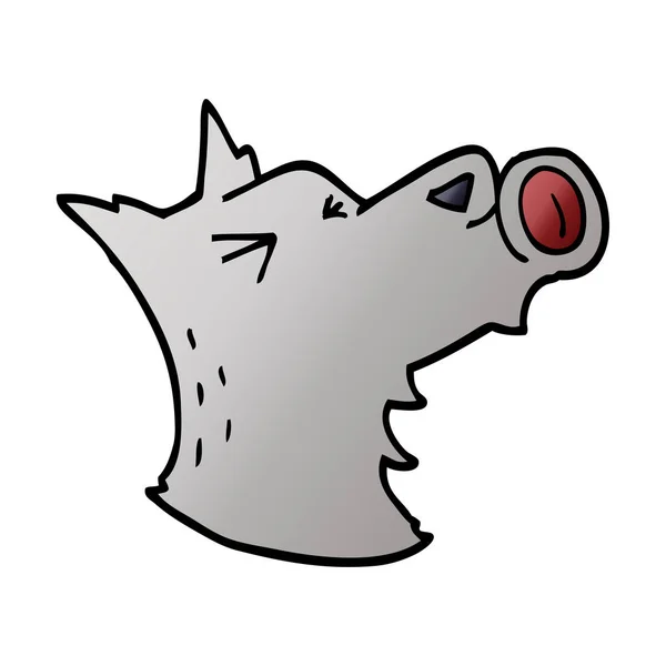 Мультяшный Воющий Волк — стоковый вектор