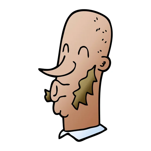 Hombre Dibujos Animados Garabato Con Pelo Facial Muttonchop — Vector de stock