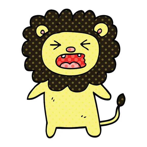 Βιβλίο Κόμικ Στυλ Καρτούν Βρυμένος Λιοντάρι — Διανυσματικό Αρχείο