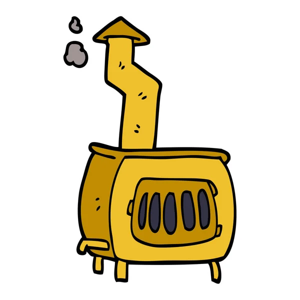 Cartoon Doodle Old Wood Burner — Stock Vector