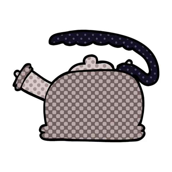Мультяшный Чайник Свиста Каракулей — стоковый вектор