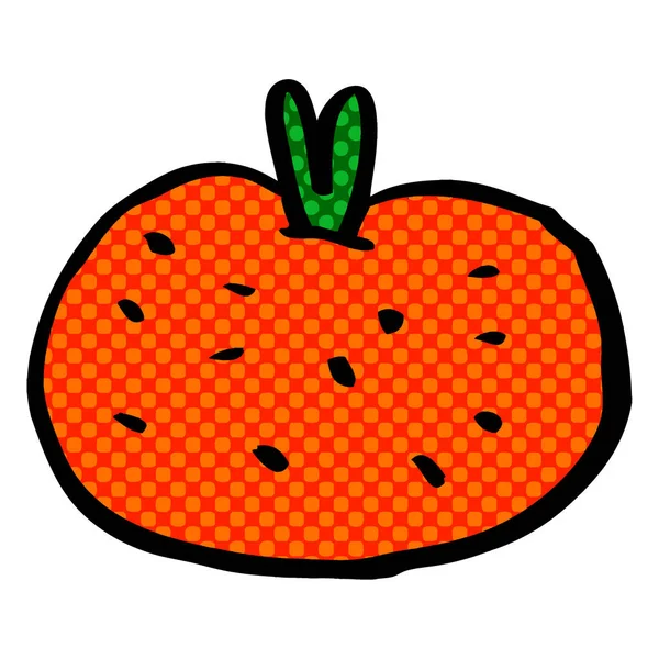 Dibujos Animados Garabato Naranja Orgánica — Vector de stock