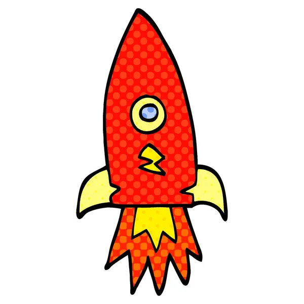Kreslený Doodle Kosmická Raketa — Stockový vektor
