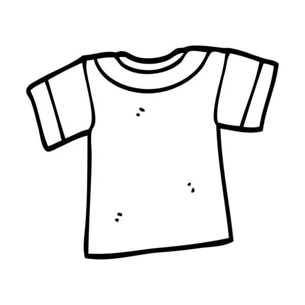 Linjeritning Tecknad Tee Shirt — Stock vektor