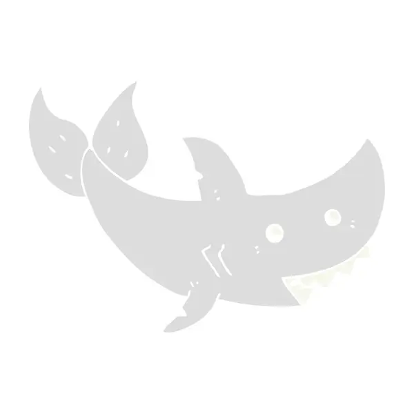 フラット カラー スタイル漫画サメ — ストックベクタ