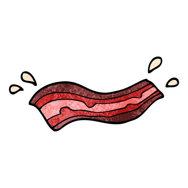 Cartone Animato Scarabocchio Bacon Frizzante — Vettoriale Stock