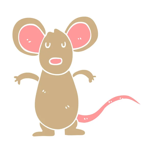 Cartone Animato Scarabocchio Mouse Sfondo Bianco — Vettoriale Stock