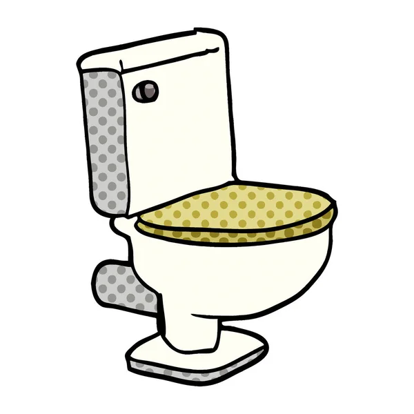 Cartoon Doodle Gesloten Toilet — Stockvector